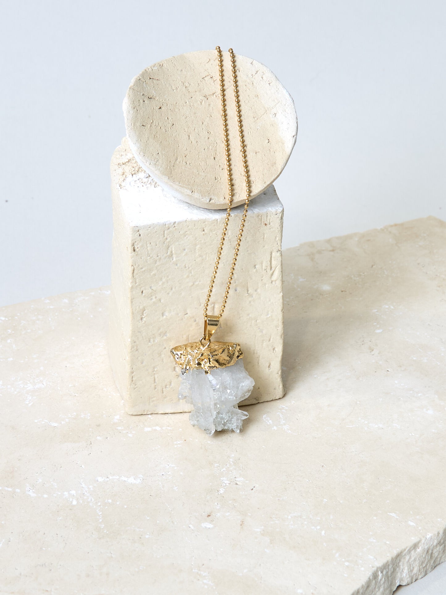 Gold Cluster - vergoldete Bergkristall Halskette