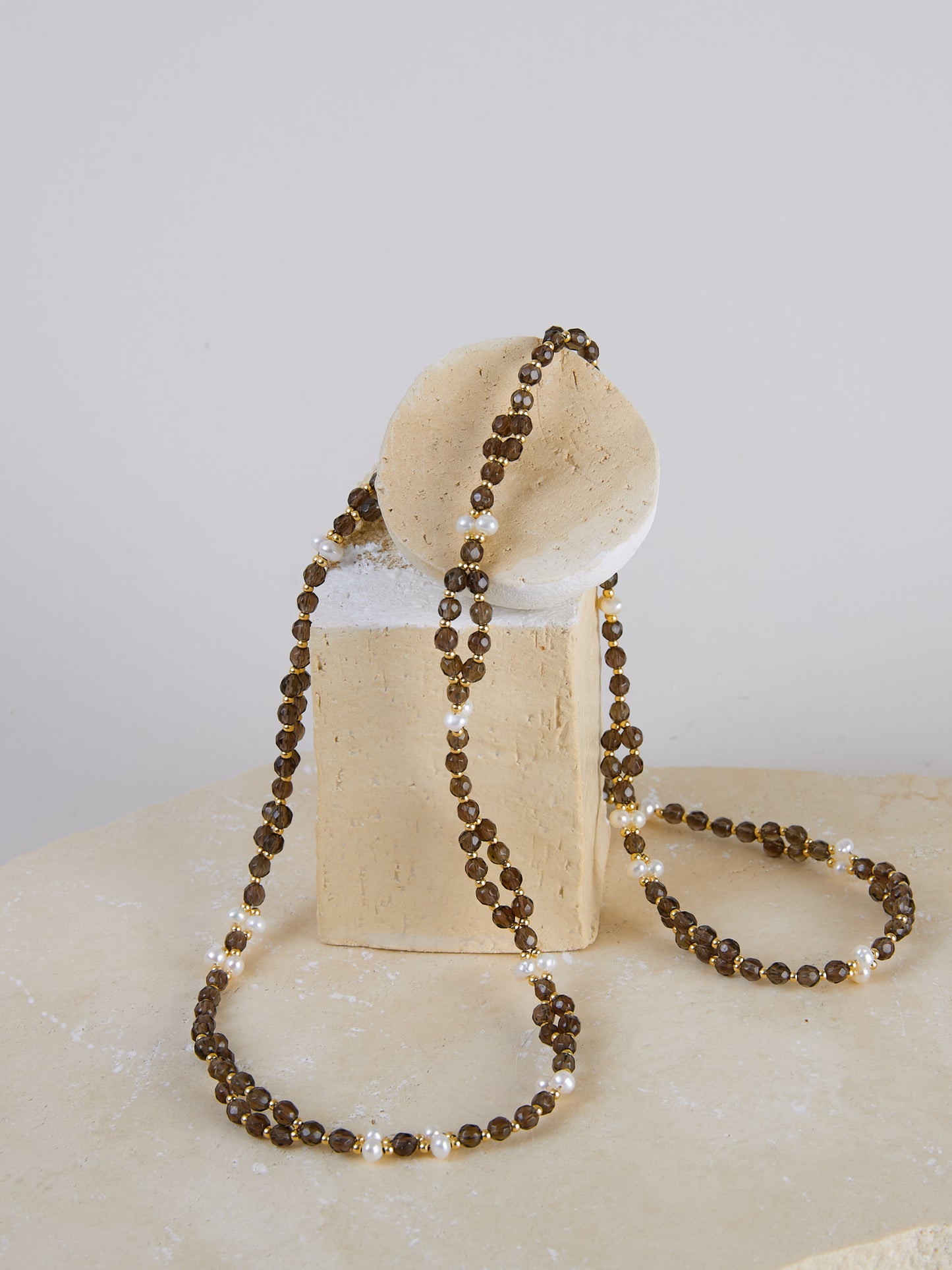 Tantric Necklace Rauchquarz Perle