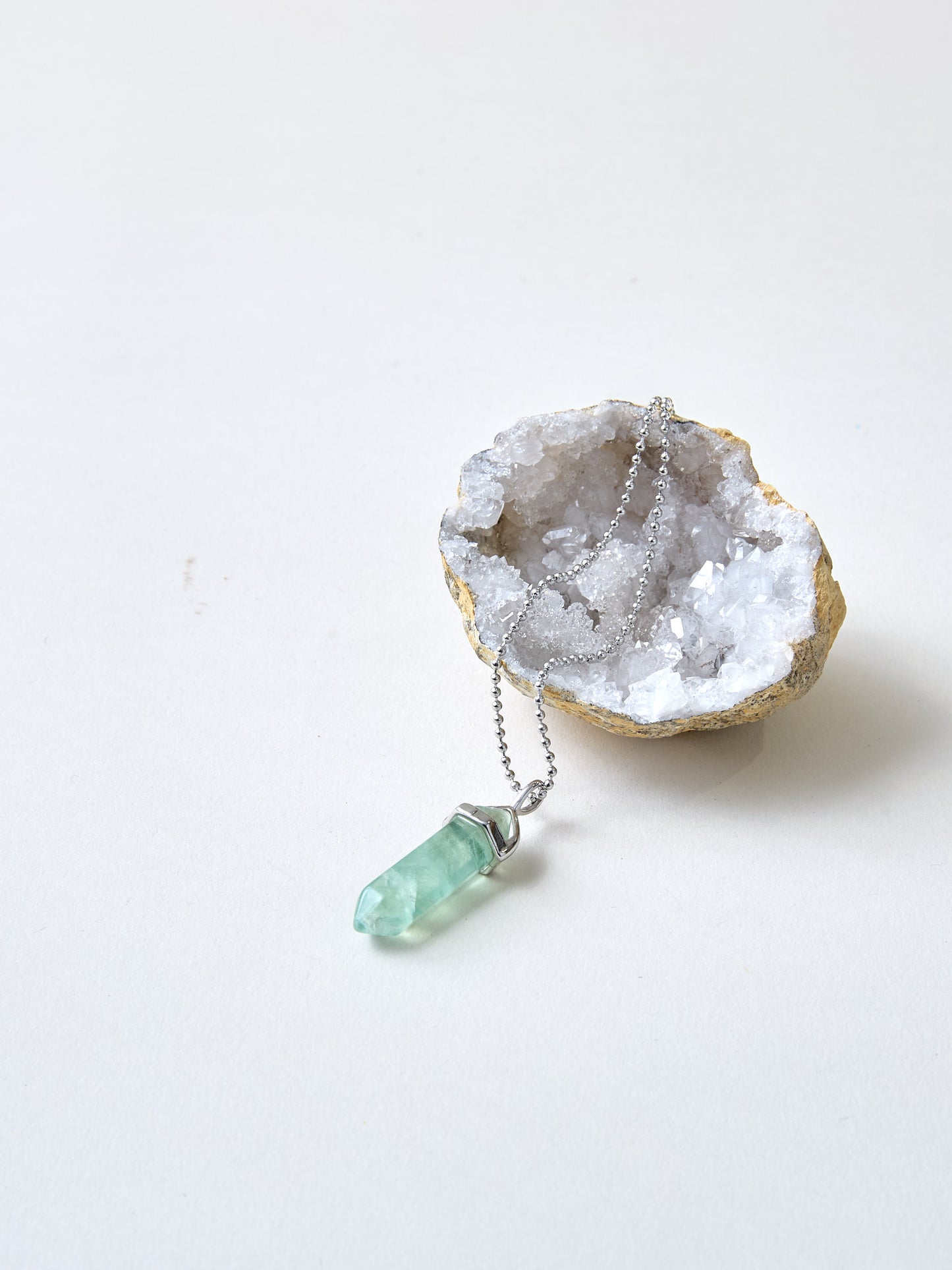 Fluorit Halskette versilbert