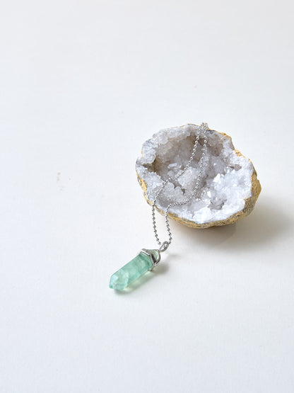 Fluorit Halskette versilbert