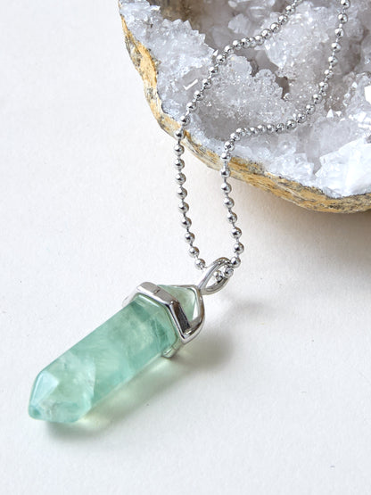 Fluorit Halskette versilbert