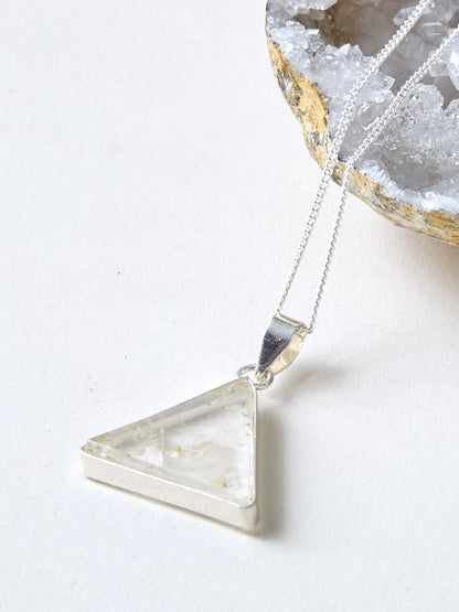 Bergkristall Kette versilbert