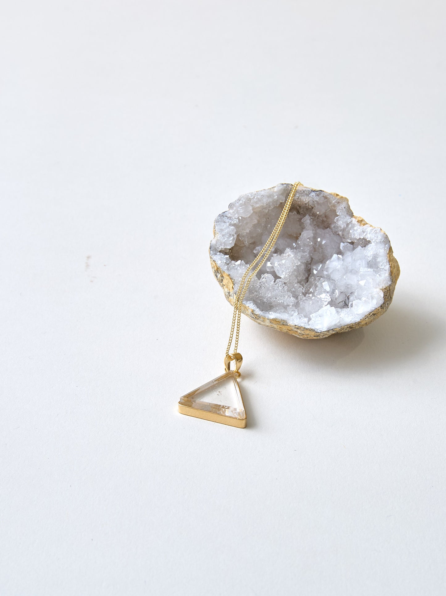 Bergkristall Kette vergoldet