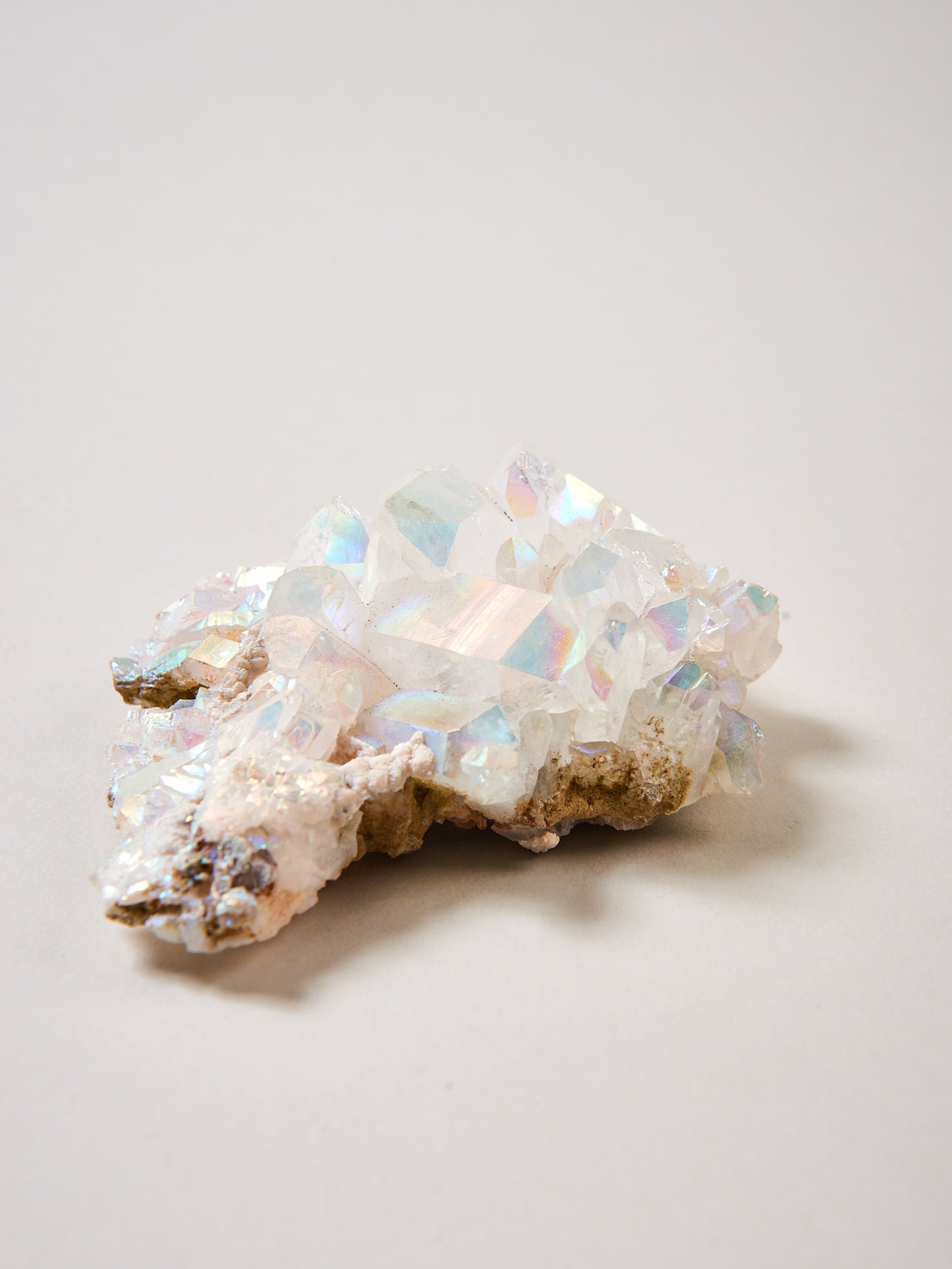 Angel Aura Stufe L Bergkristall mit Silicium bedampft