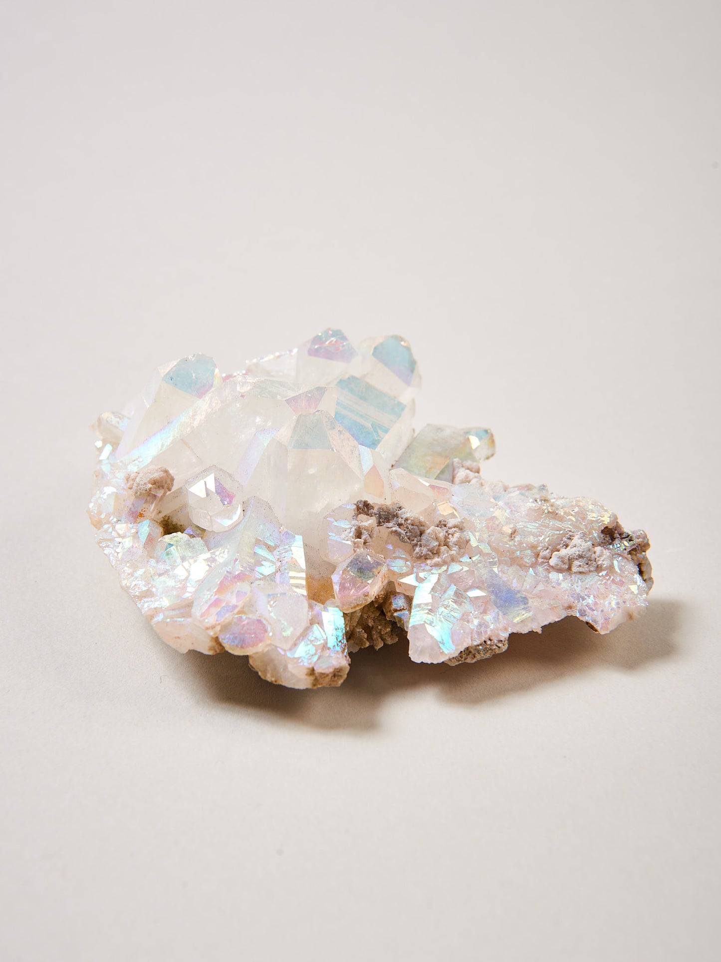 Angel Aura Stufe L Bergkristall mit Silicium bedampft