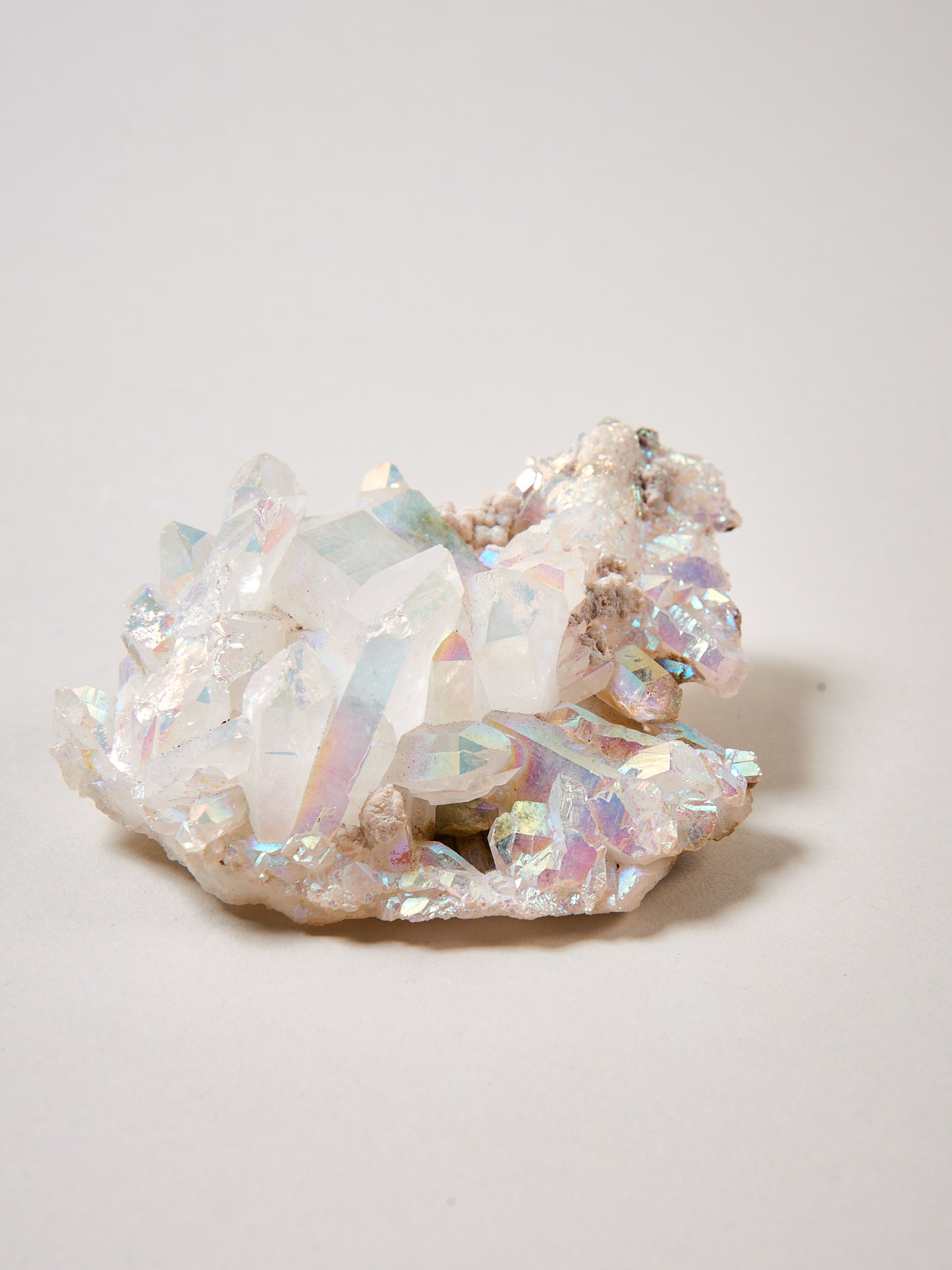 Angel Aura Stufe L Bergkristall mit Silicium bedampft