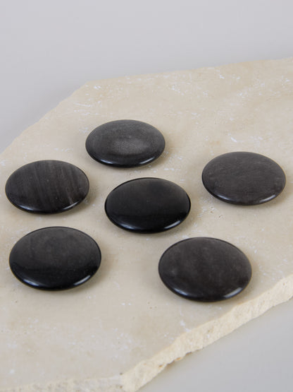 Silber Obsidian flach