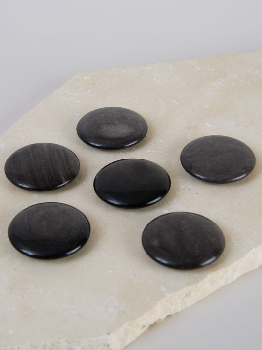 Silber Obsidian flach