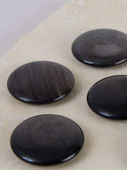 Silber Obsidian flach