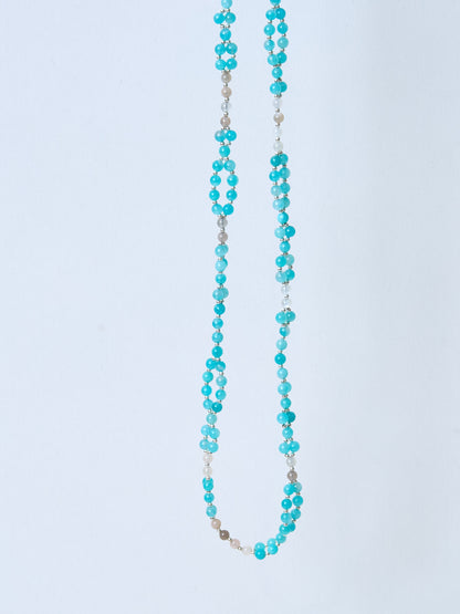 Tantric Necklace Amazonit Mondstein Silber
