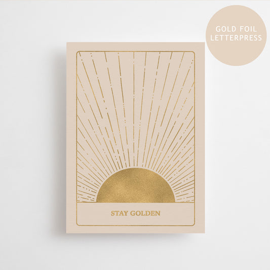 Stay Golden Letterpress Postkarte
