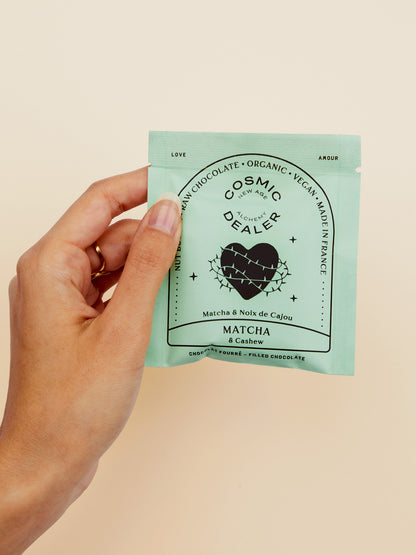 High Vibes raw dark Chocolate Cashew & Matcha
