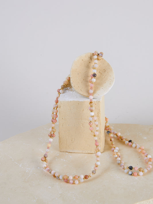 Tantric Necklace Pink Opal Rhodochrosit