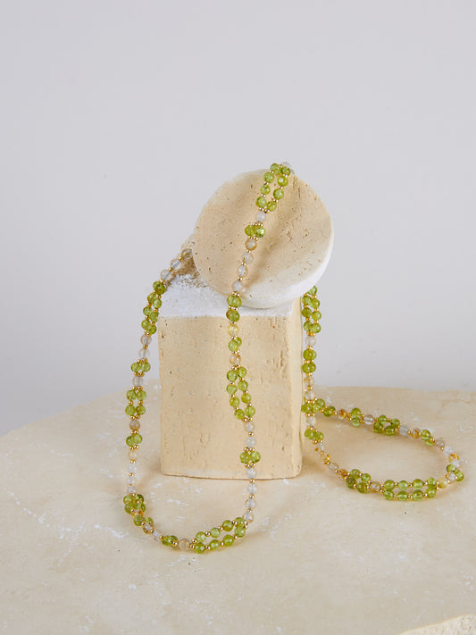 Tantric Necklace Peridot Rutilquarz