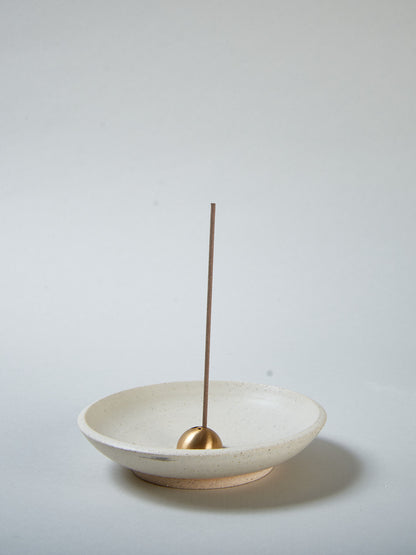 White Onyx Incense Dish & Gold Dome
