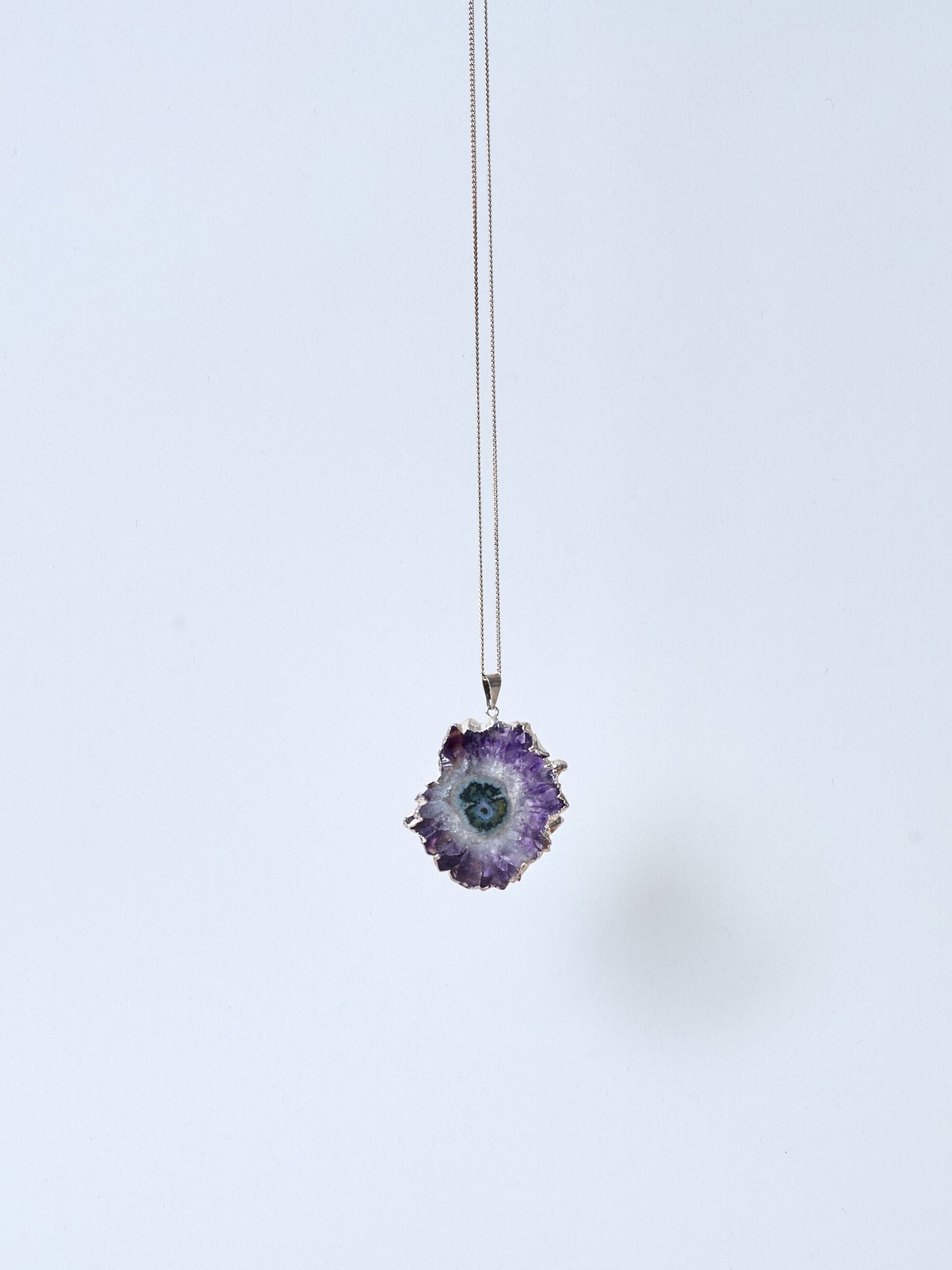 Amethyst Stalaktit Halskette, versilbert